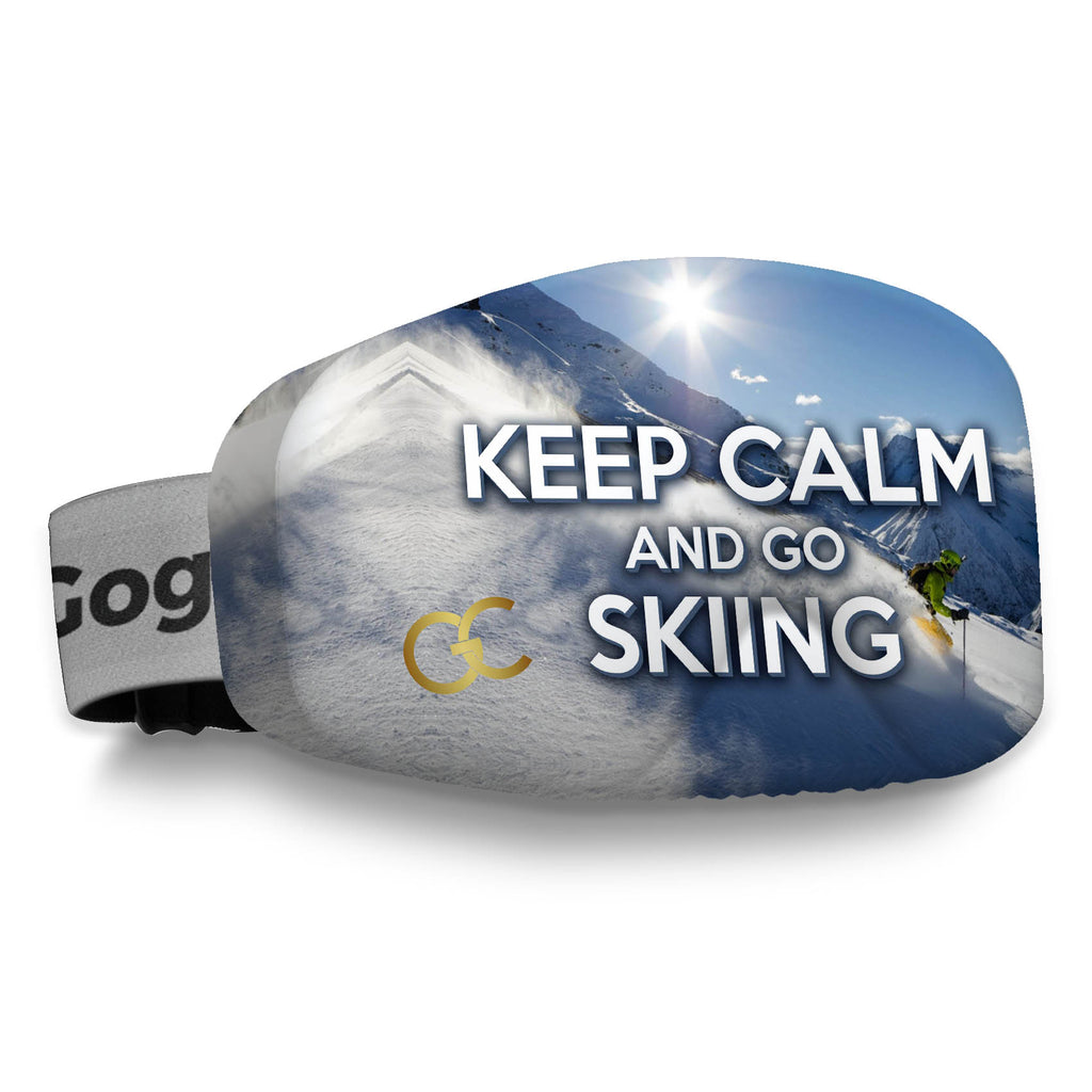 keep calm and go skiing goggles cover