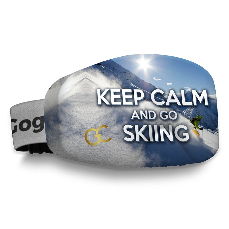 keep calm and go skiing goggles cover